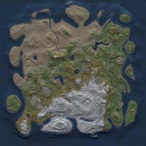 Thumbnail Rust Map: Procedural Map, Size: 4300, Seed: 44806999, 15 Monuments