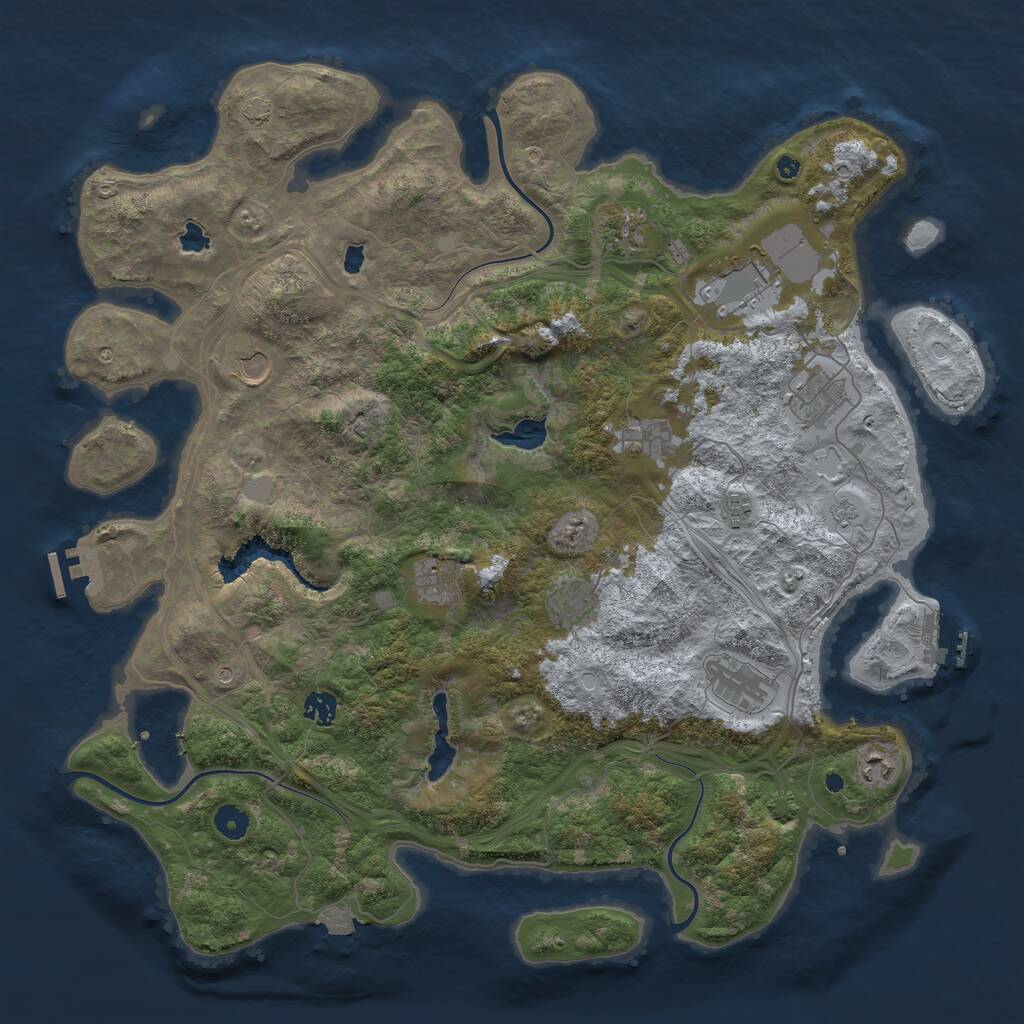 Rust Map: Procedural Map, Size: 4500, Seed: 1898139322, 17 Monuments