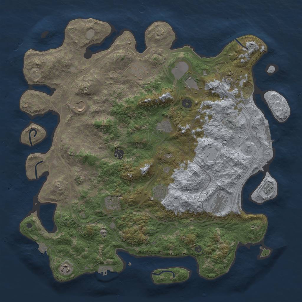 Rust Map: Procedural Map, Size: 4500, Seed: 1898139322, 19 Monuments