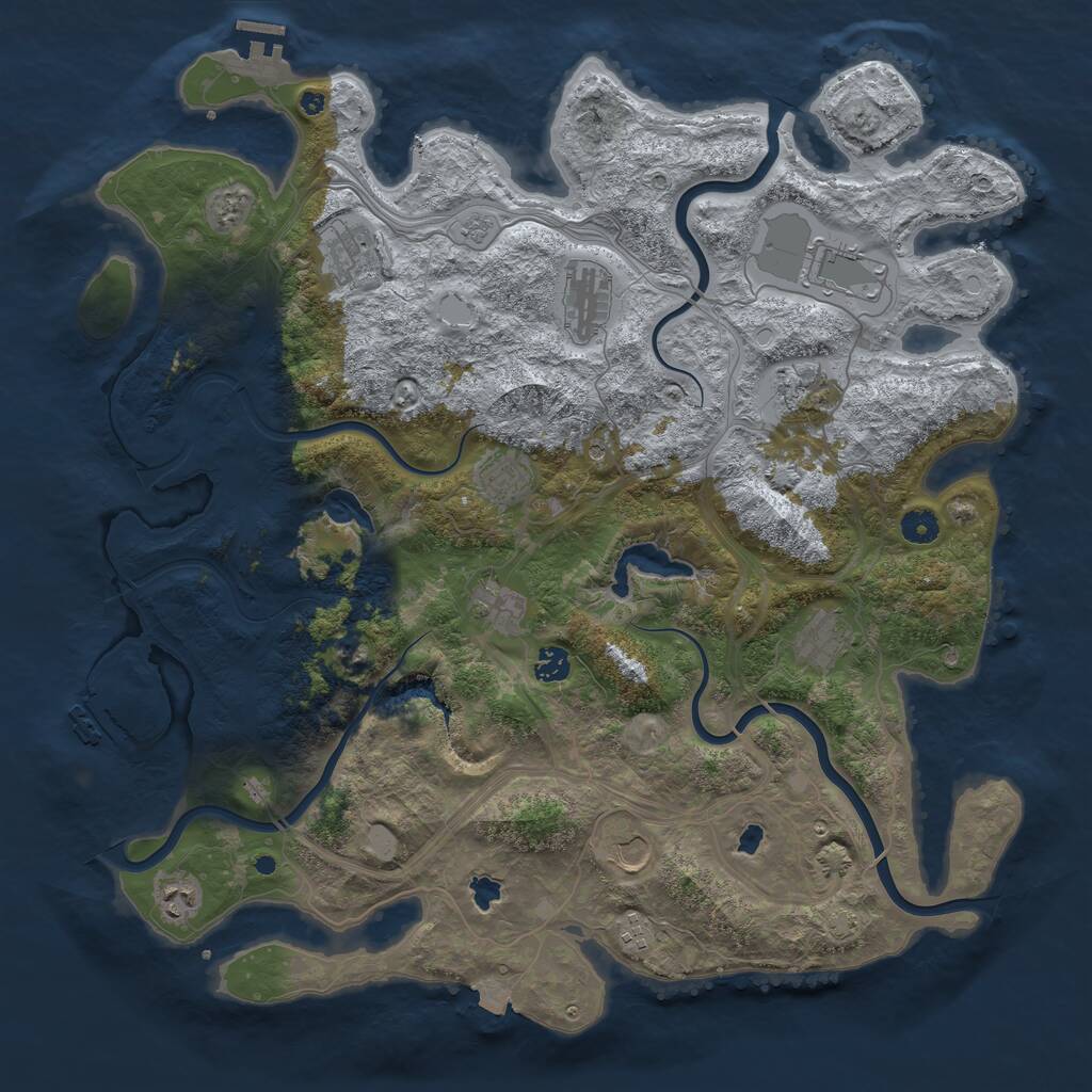 Rust Map: Procedural Map, Size: 4500, Seed: 642194186, 17 Monuments