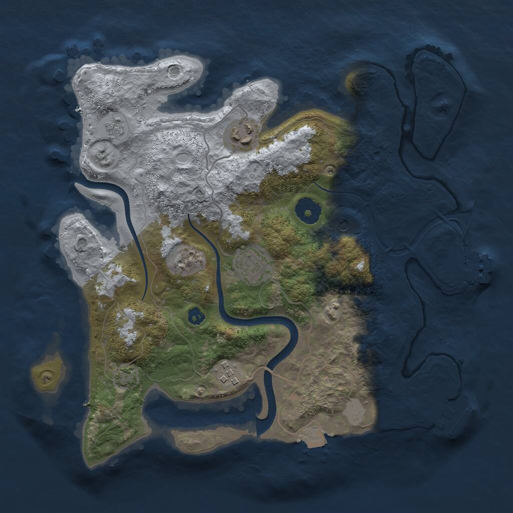 Rust Map: Procedural Map, Size: 3000, Seed: 90288090, 9 Monuments
