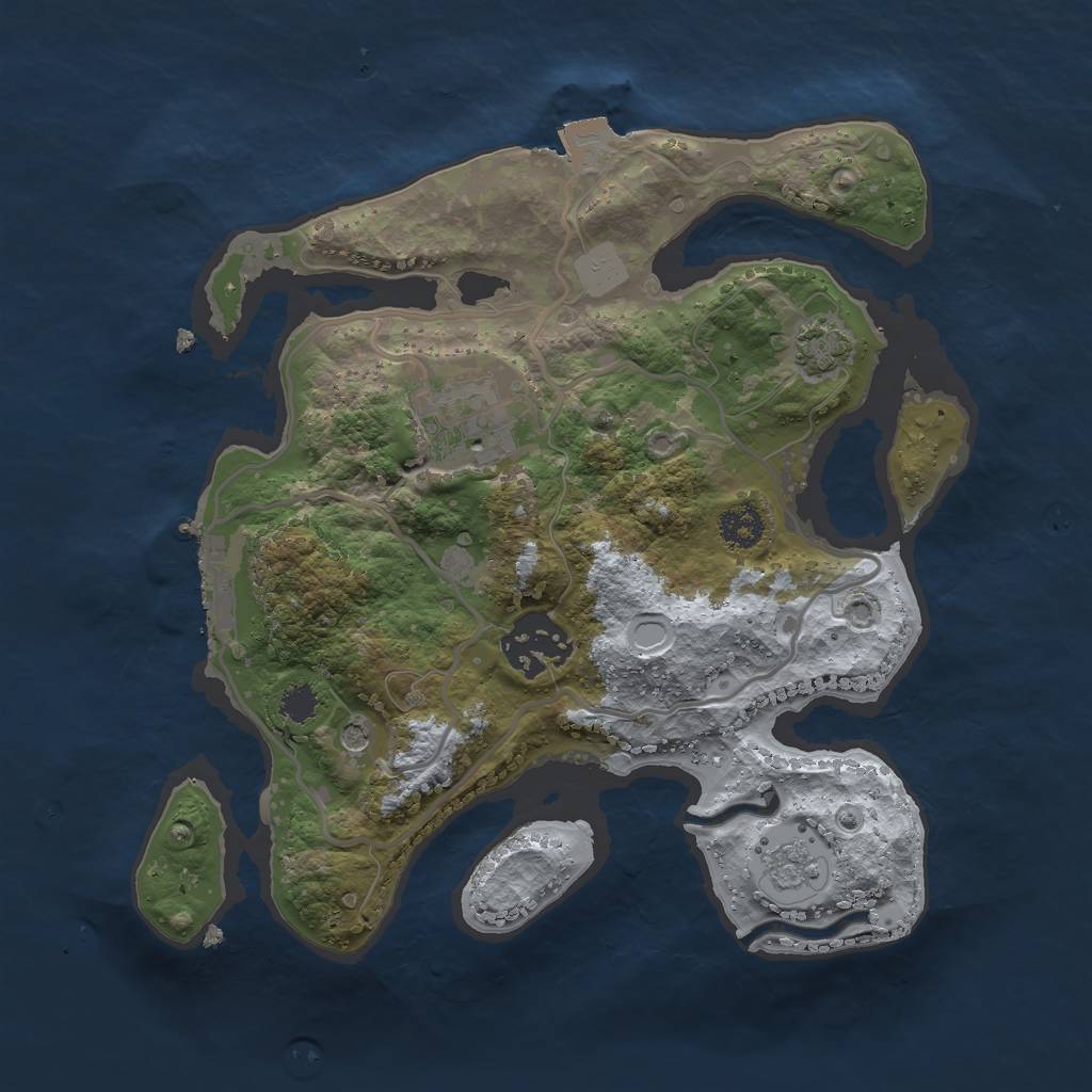 Rust Map: Procedural Map, Size: 2500, Seed: 1473924808, 9 Monuments