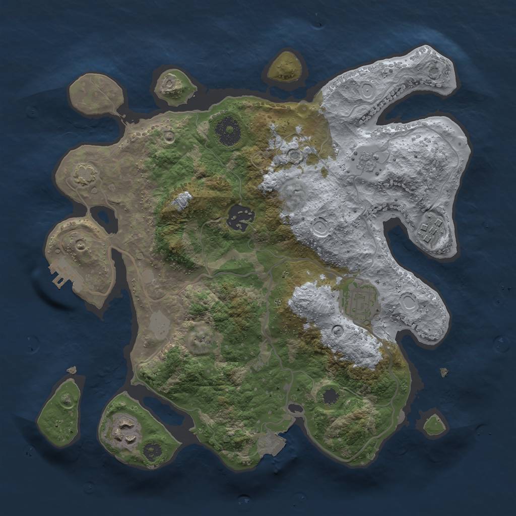 Rust Map: Procedural Map, Size: 2900, Seed: 84863, 10 Monuments