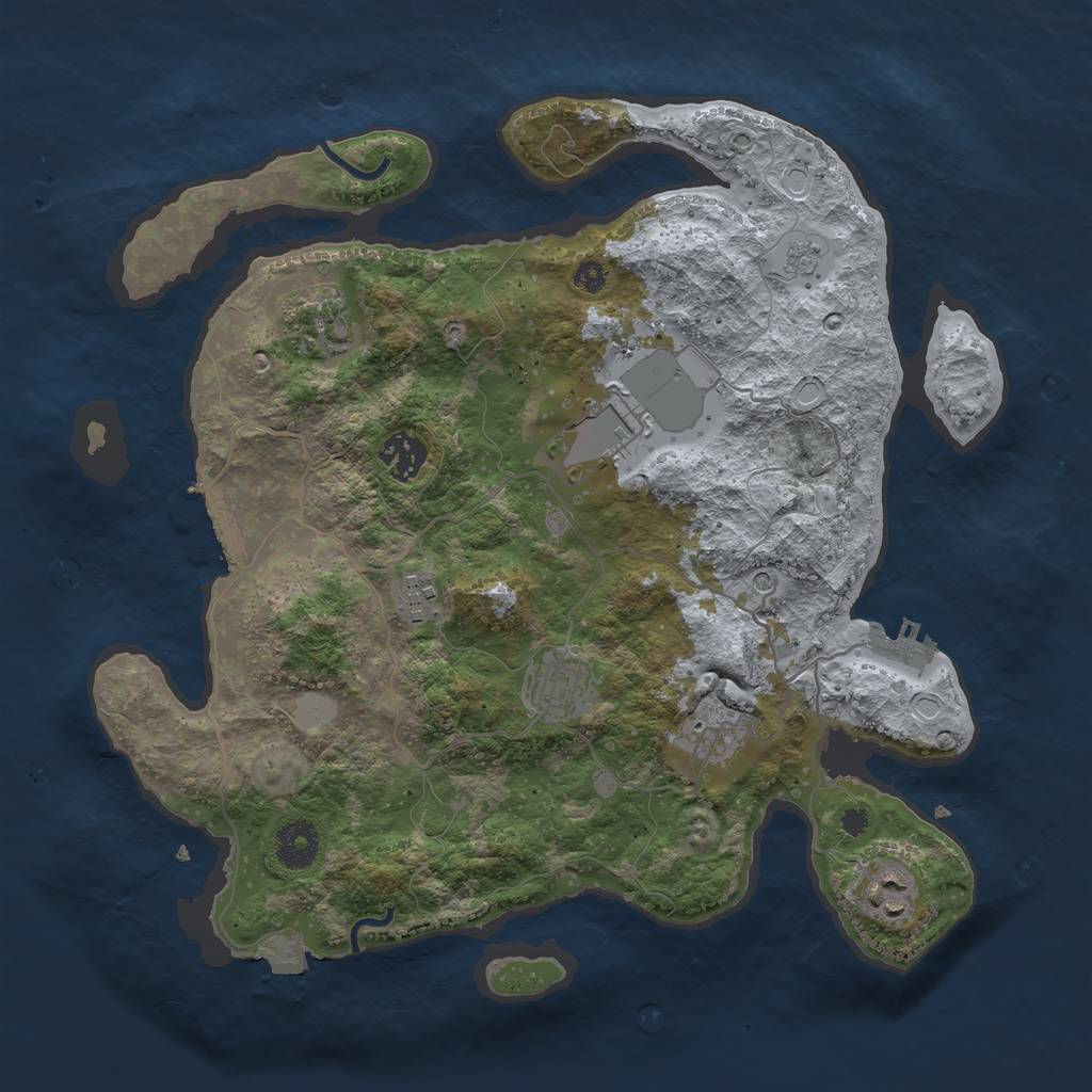 Rust Map: Procedural Map, Size: 3500, Seed: 1762591427, 14 Monuments