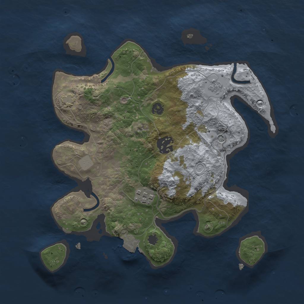 Rust Map: Procedural Map, Size: 2600, Seed: 4096, 8 Monuments