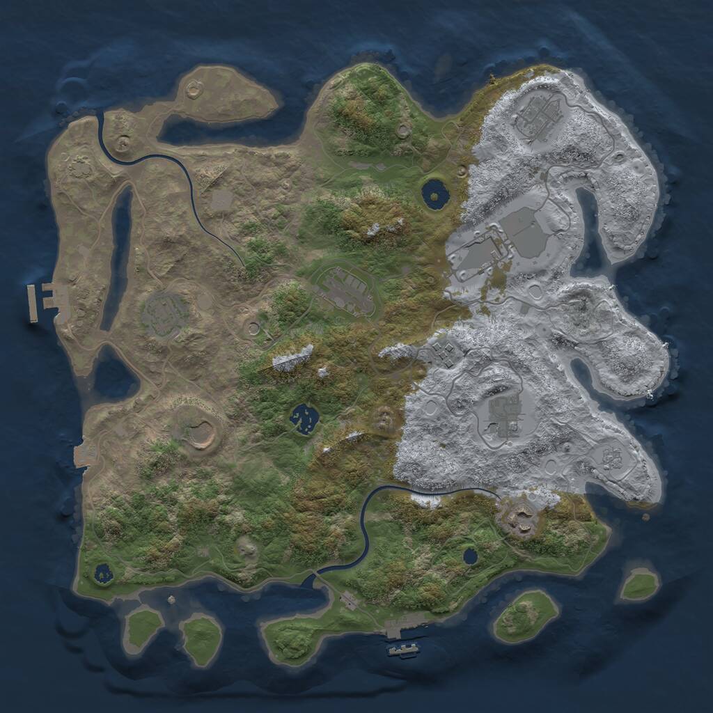 Rust Map: Procedural Map, Size: 3800, Seed: 114779779, 15 Monuments