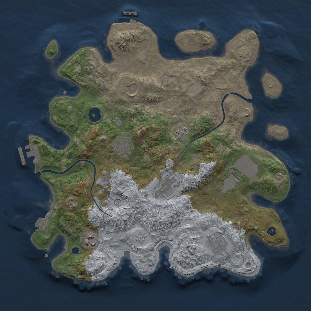 Rust Map: Procedural Map, Size: 3500, Seed: 984812322, 13 Monuments