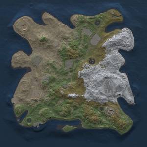 Thumbnail Rust Map: Procedural Map, Size: 3500, Seed: 1369642189, 17 Monuments