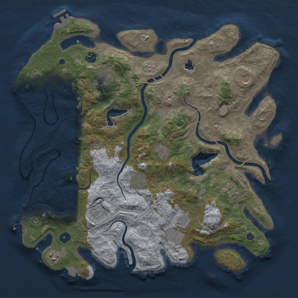 Rust Map: Procedural Map, Size: 4250, Seed: 671965910, 16 Monuments