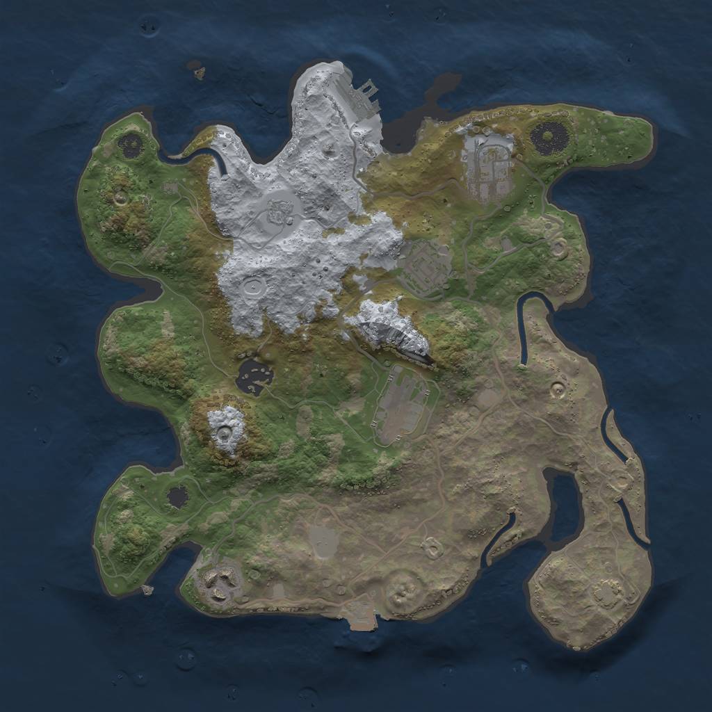 Rust Map: Procedural Map, Size: 3000, Seed: 57428, 11 Monuments