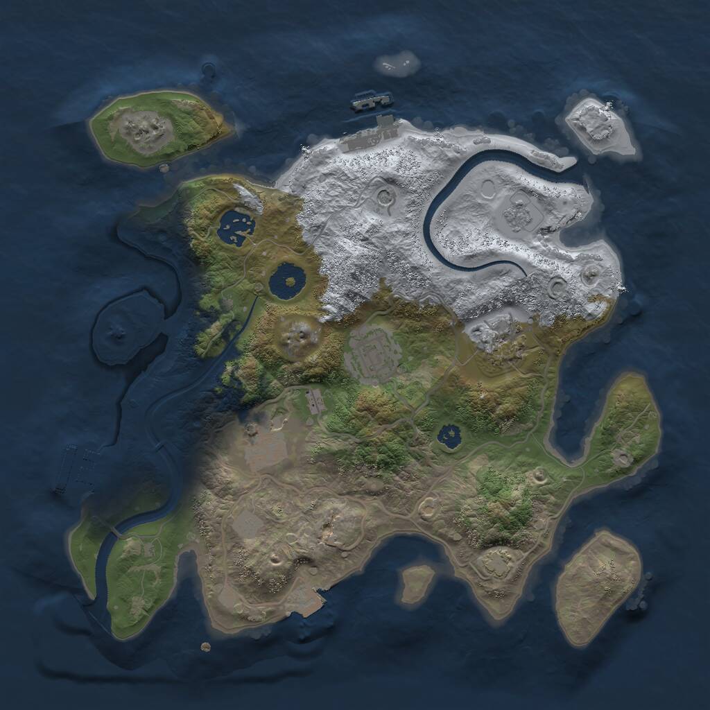 Rust Map: Procedural Map, Size: 3000, Seed: 1059624562, 10 Monuments