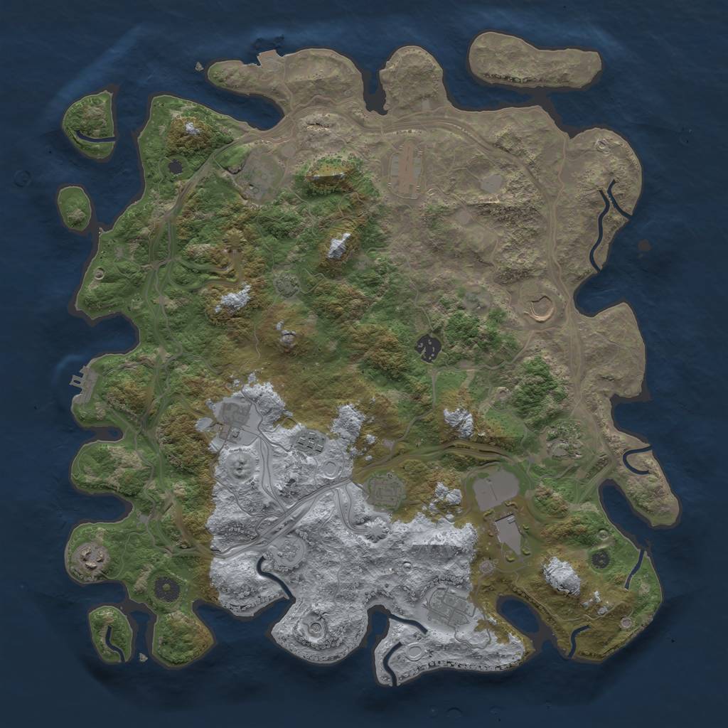 Rust Map: Procedural Map, Size: 4250, Seed: 1020557718, 18 Monuments