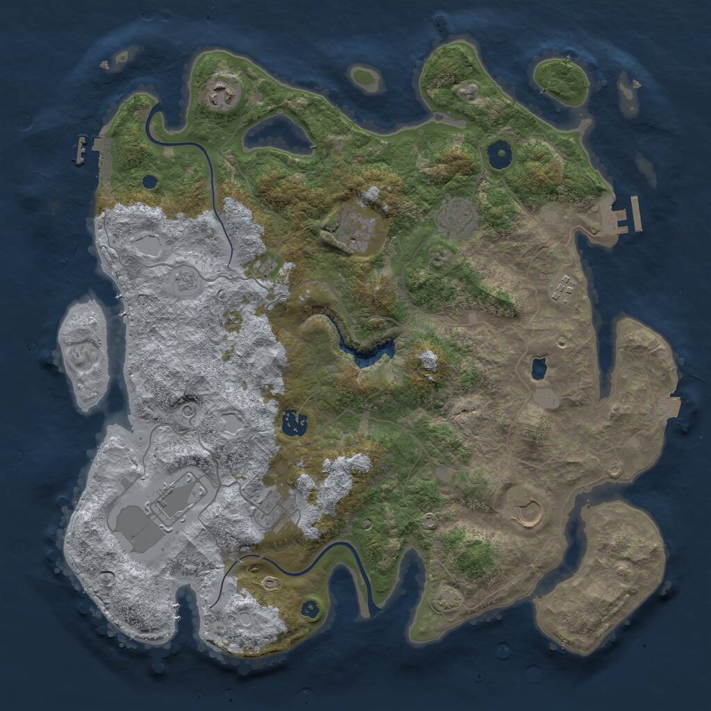 Rust Map: Procedural Map, Size: 4000, Seed: 1270331608, 14 Monuments