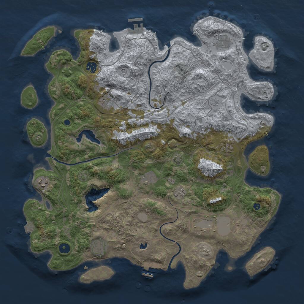 Rust Map: Procedural Map, Size: 4250, Seed: 1505466393, 15 Monuments