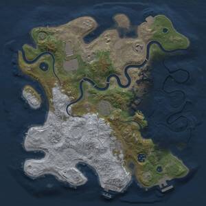 Thumbnail Rust Map: Procedural Map, Size: 3500, Seed: 197747708, 14 Monuments