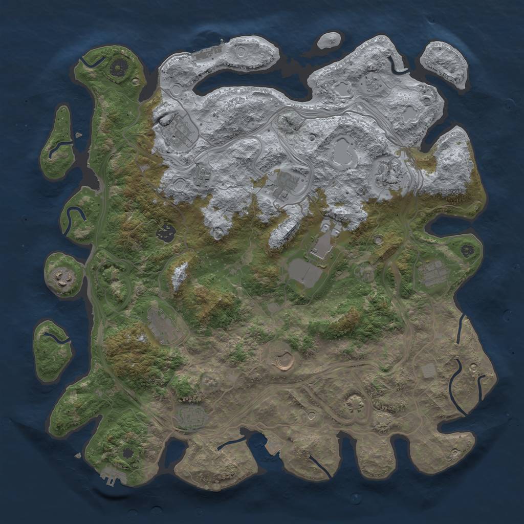 Rust Map: Procedural Map, Size: 4250, Seed: 67863185, 19 Monuments