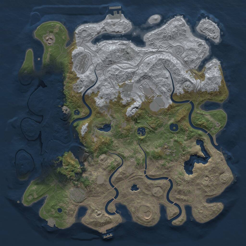 Rust Map: Procedural Map, Size: 4250, Seed: 67863185, 16 Monuments