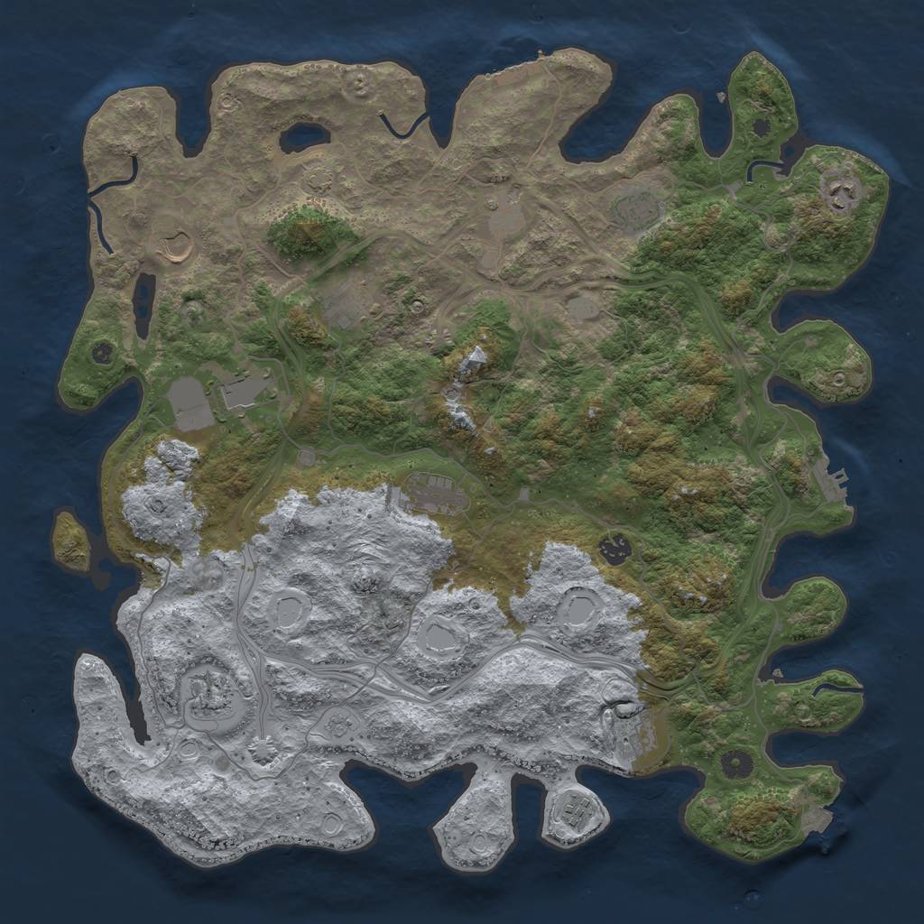 Rust Map: Procedural Map, Size: 4500, Seed: 172606558, 19 Monuments