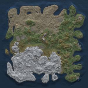 Thumbnail Rust Map: Procedural Map, Size: 4500, Seed: 172606558, 19 Monuments