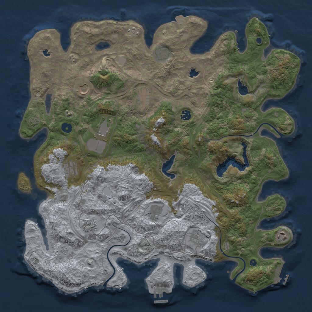 Rust Map: Procedural Map, Size: 4500, Seed: 172606558, 17 Monuments