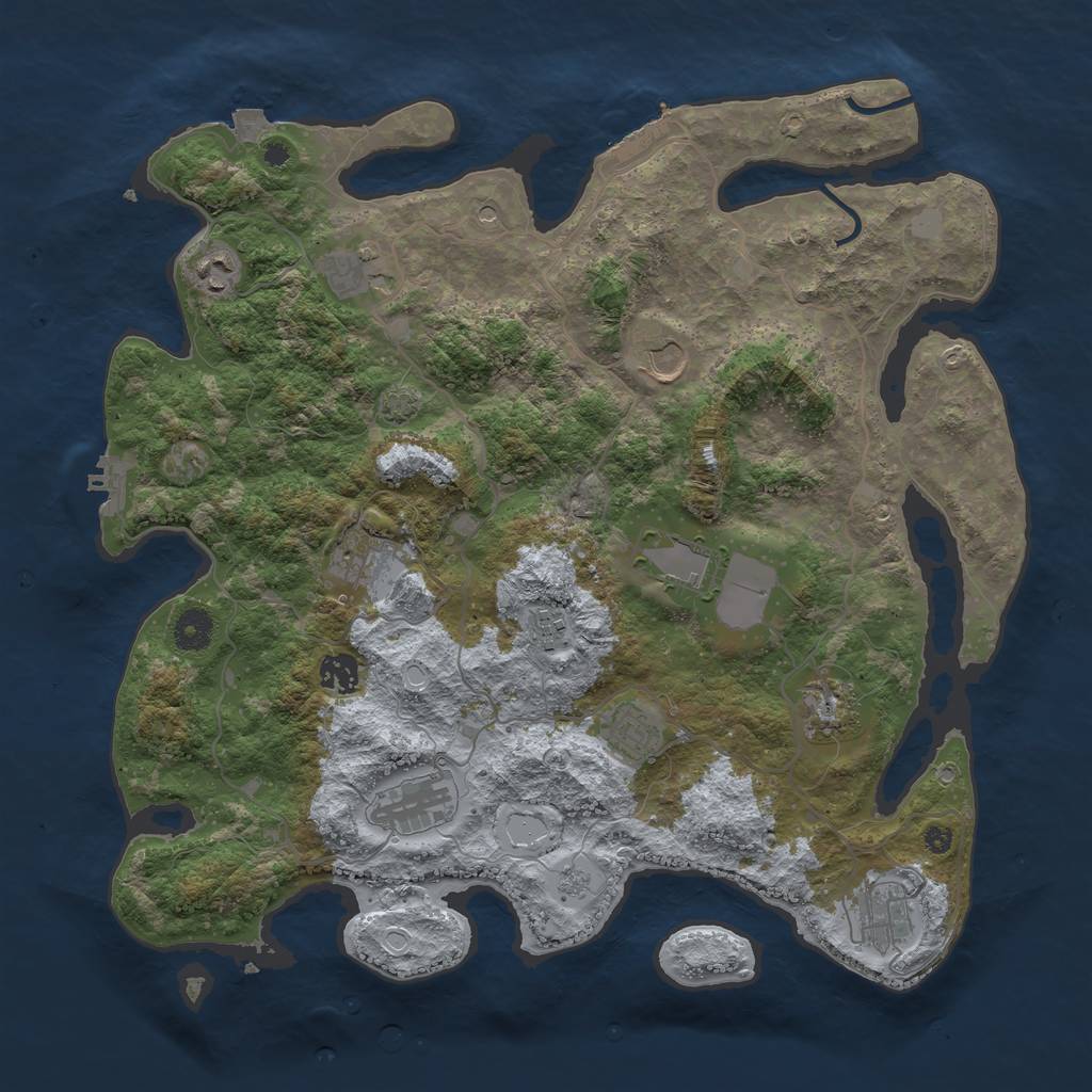 Rust Map: Procedural Map, Size: 4000, Seed: 84335, 19 Monuments