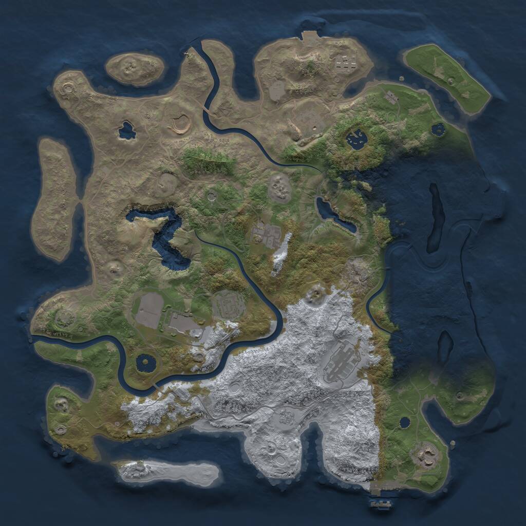 Rust Map: Procedural Map, Size: 4000, Seed: 40370107, 15 Monuments