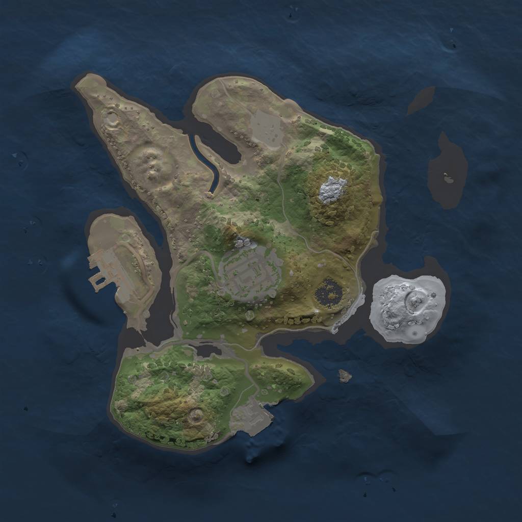 Rust Map: Procedural Map, Size: 2000, Seed: 78826, 5 Monuments