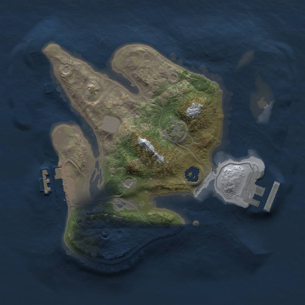 Rust Map: Procedural Map, Size: 2000, Seed: 78826, 5 Monuments