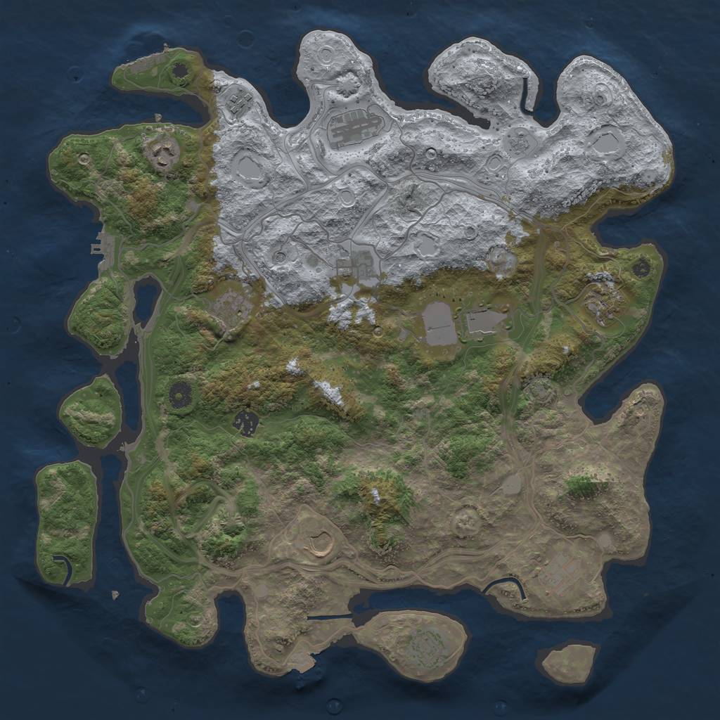 Rust Map: Procedural Map, Size: 4250, Seed: 42115447, 19 Monuments