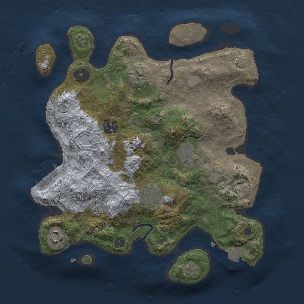 Rust Map: Procedural Map, Size: 3000, Seed: 17617, 11 Monuments