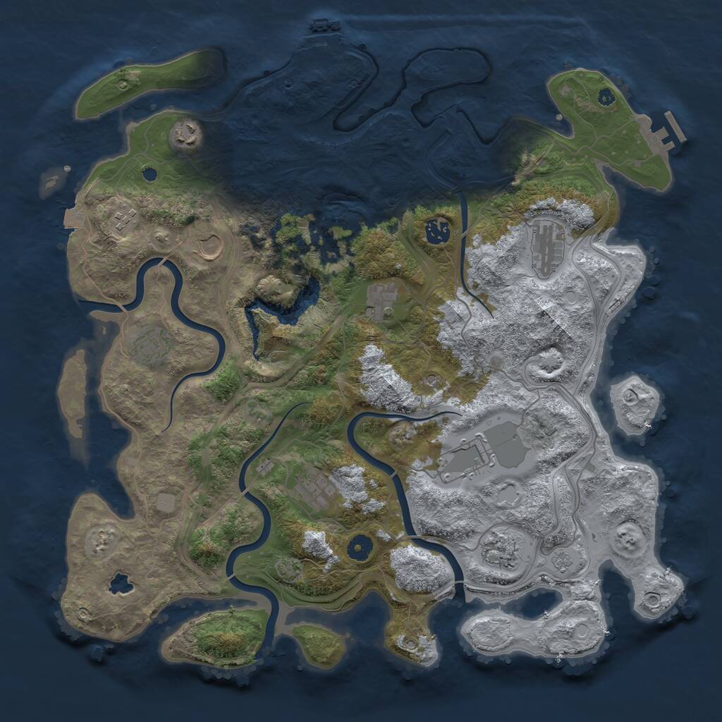 Rust Map: Procedural Map, Size: 4250, Seed: 1796185963, 16 Monuments