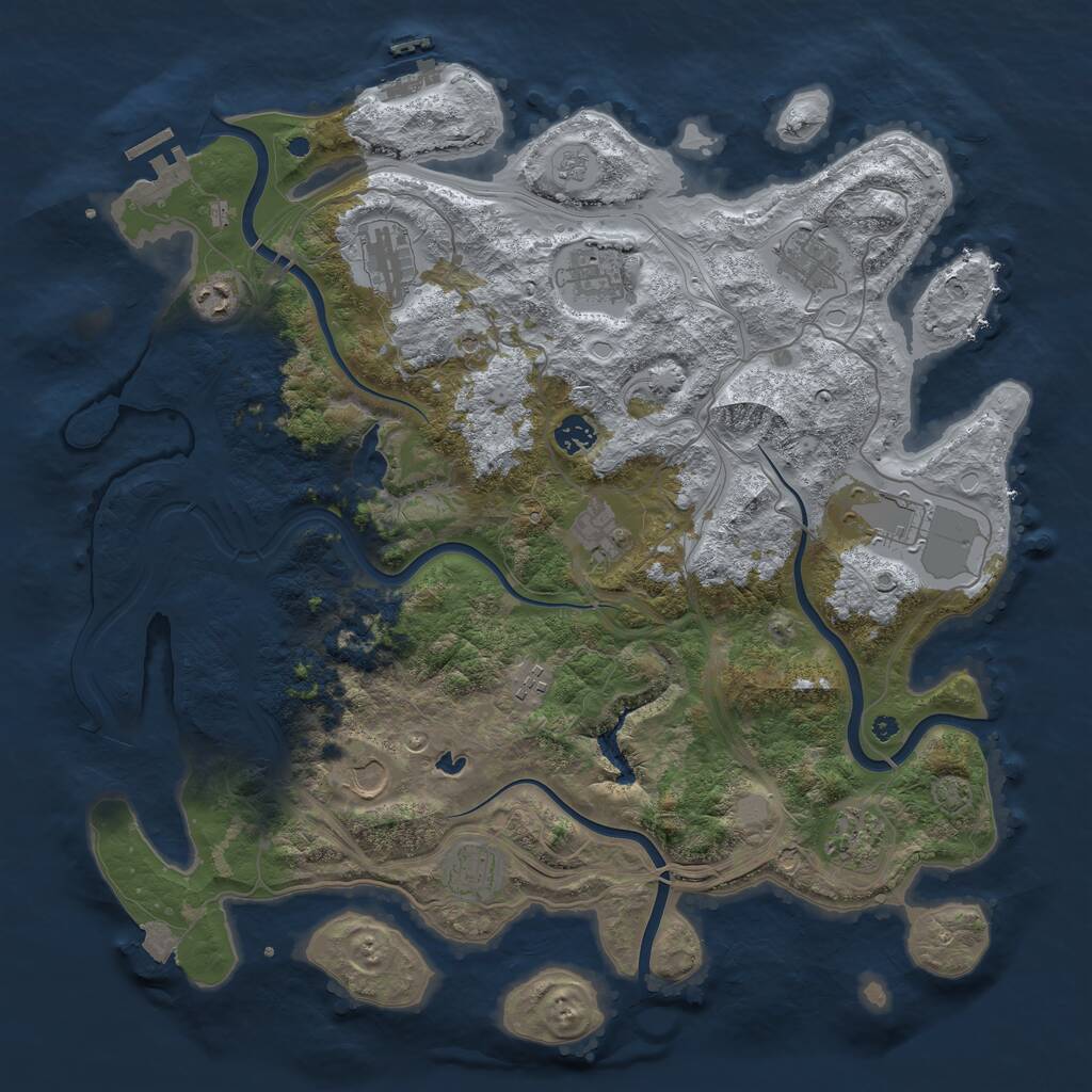 Rust Map: Procedural Map, Size: 4250, Seed: 37222914, 17 Monuments
