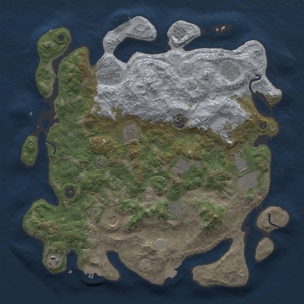Rust Map: Procedural Map, Size: 4000, Seed: 219519928, 19 Monuments