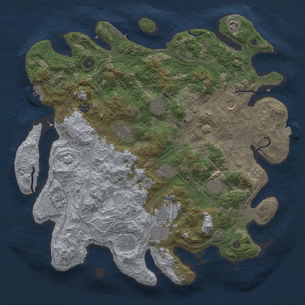 Rust Map: Procedural Map, Size: 4300, Seed: 14103, 19 Monuments