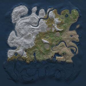 Thumbnail Rust Map: Procedural Map, Size: 4000, Seed: 718027342, 11 Monuments