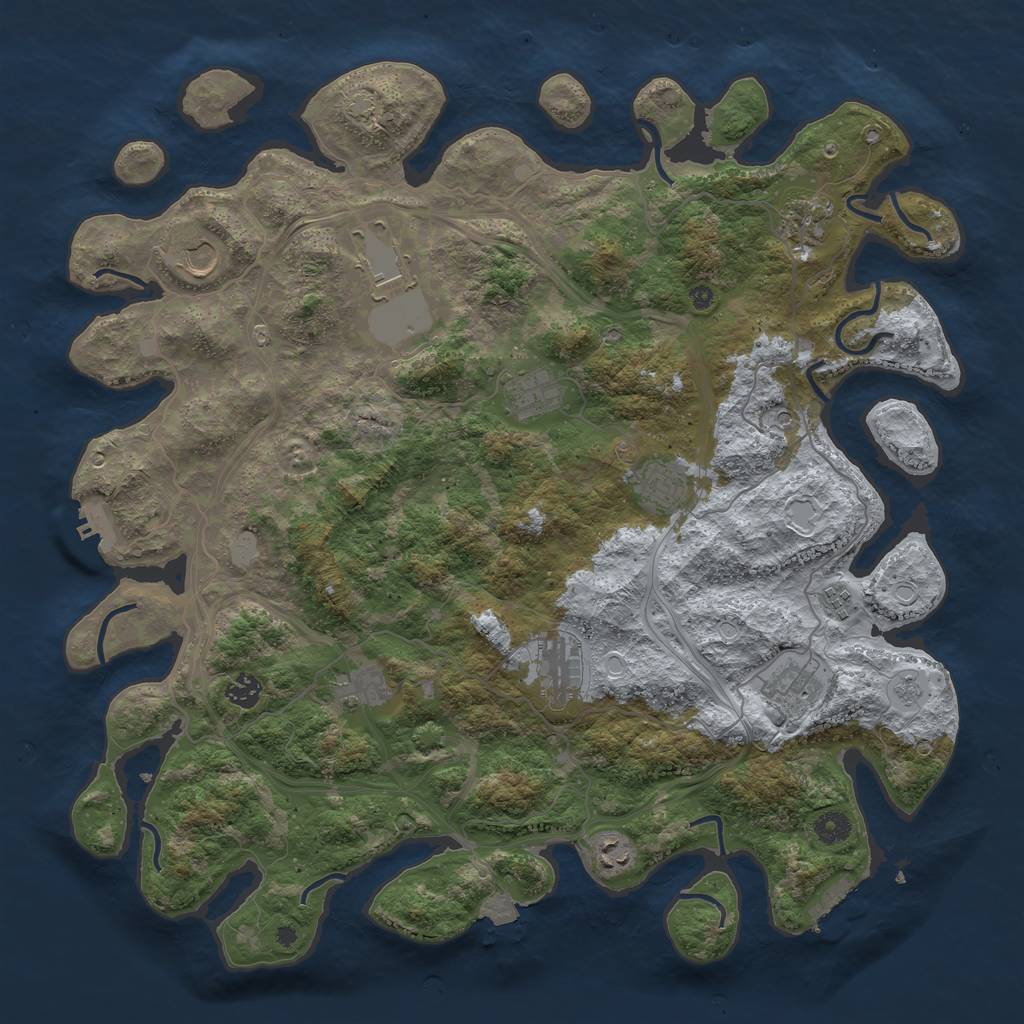 Rust Map: Procedural Map, Size: 4400, Seed: 70419111, 19 Monuments