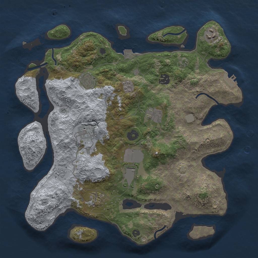 Rust Map: Procedural Map, Size: 3500, Seed: 1735108920, 15 Monuments