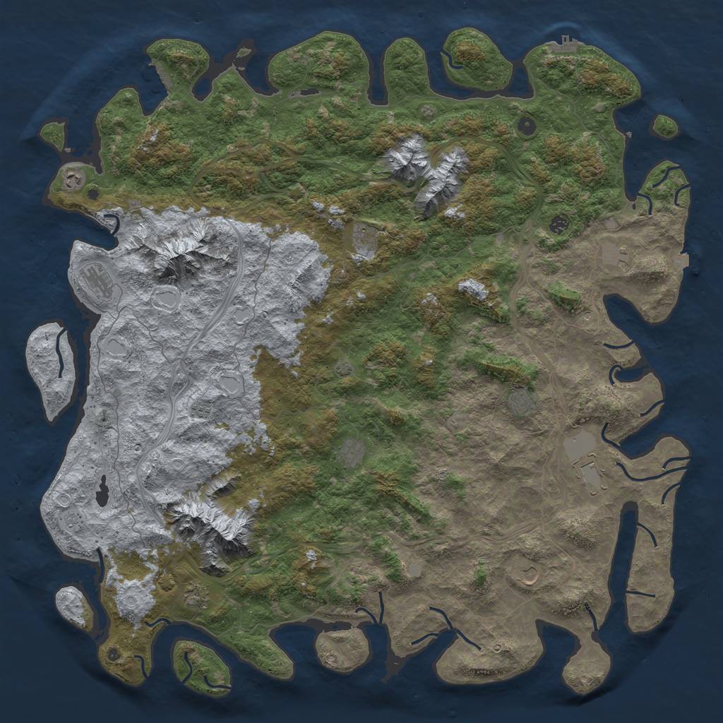 Rust Map: Procedural Map, Size: 6000, Seed: 1847999738, 19 Monuments