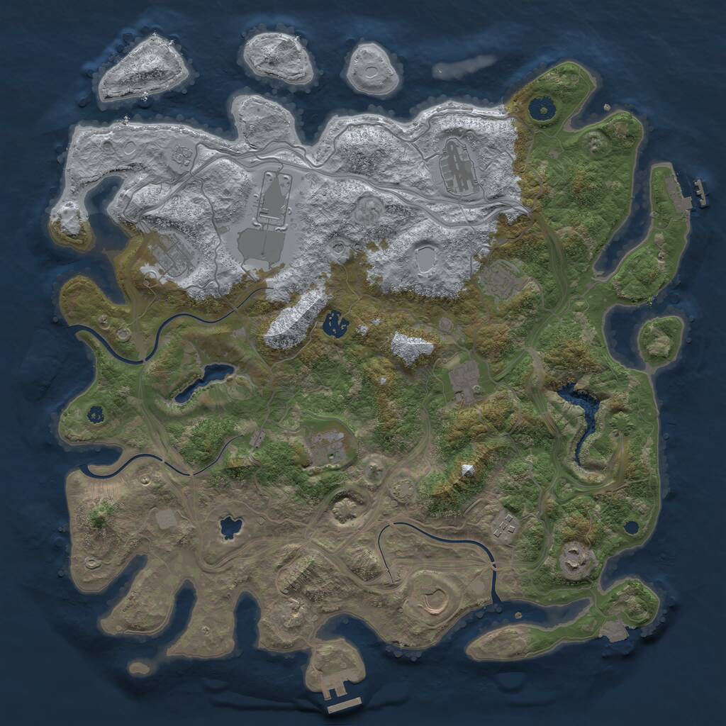 Rust Map: Procedural Map, Size: 4250, Seed: 709807086, 16 Monuments