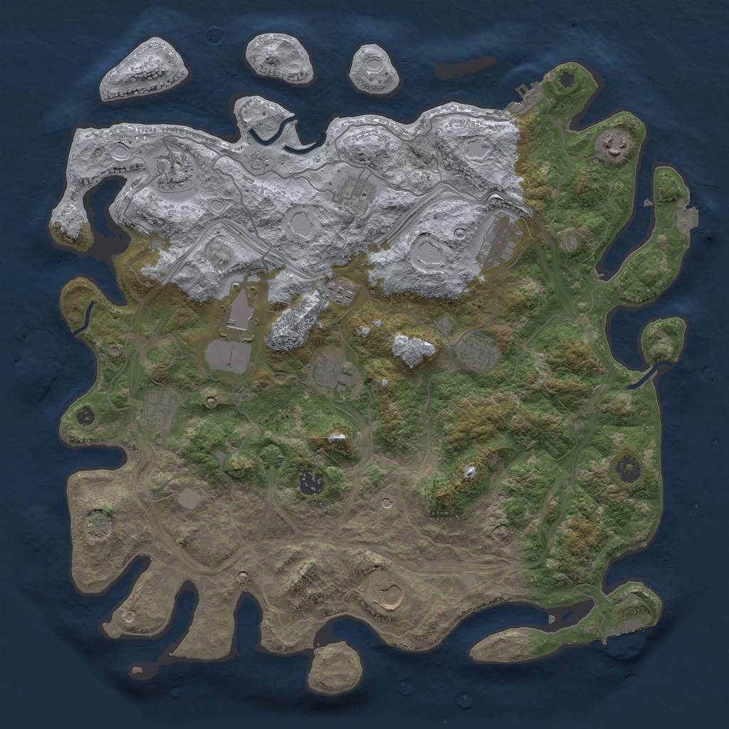 Rust Map: Procedural Map, Size: 4250, Seed: 709807086, 19 Monuments