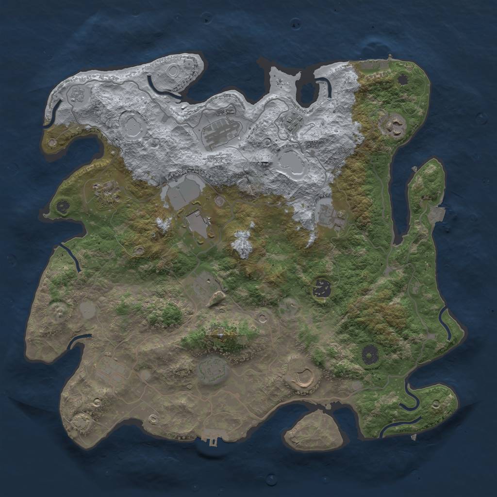 Rust Map: Procedural Map, Size: 4000, Seed: 20240510, 19 Monuments