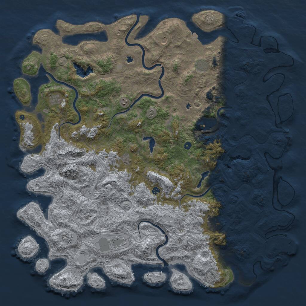 Rust Map: Procedural Map, Size: 6000, Seed: 1072362429, 17 Monuments