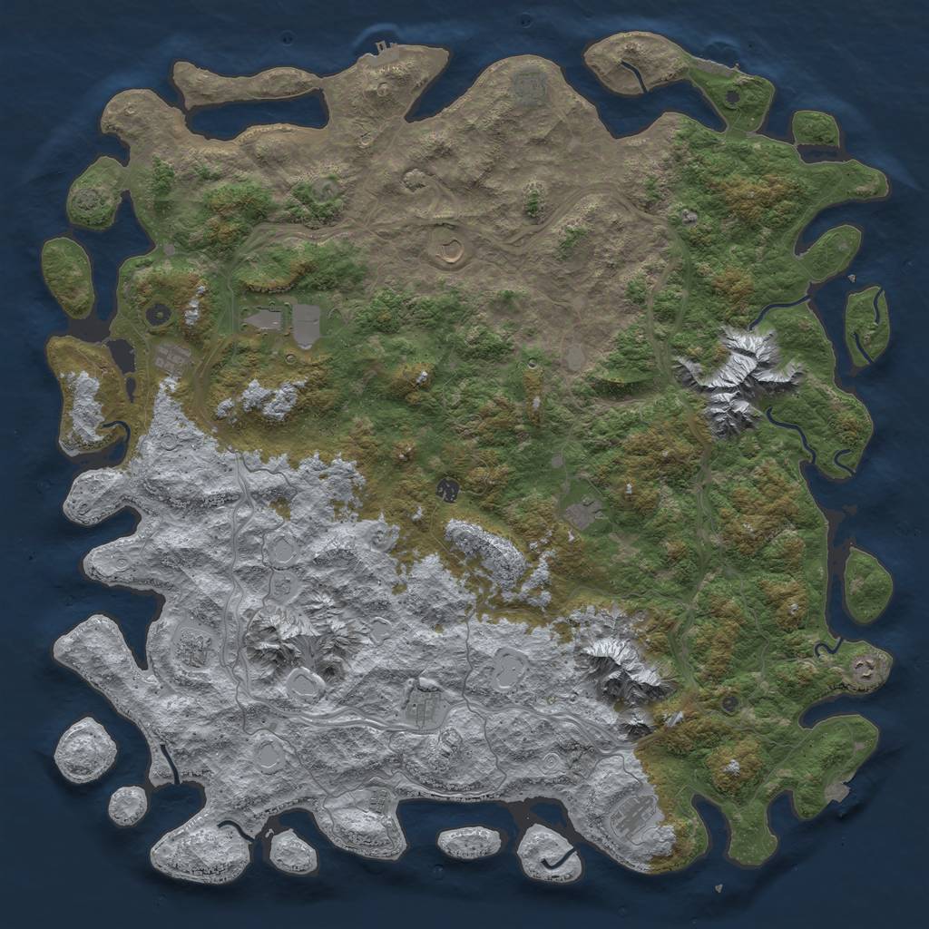 Rust Map: Procedural Map, Size: 6000, Seed: 1072362429, 19 Monuments