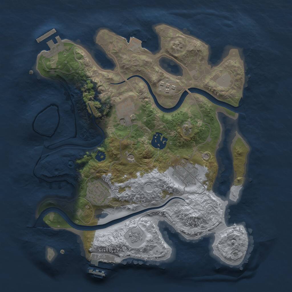 Rust Map: Procedural Map, Size: 2750, Seed: 916120686, 10 Monuments