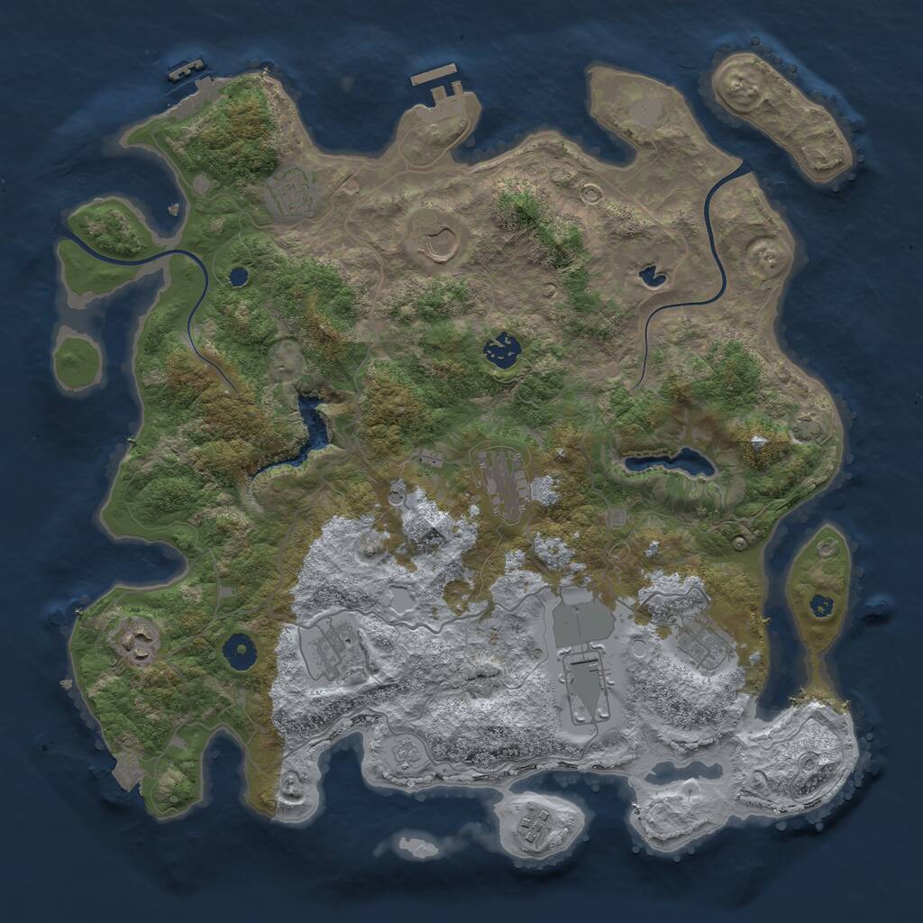 Rust Map: Procedural Map, Size: 4000, Seed: 277471979, 15 Monuments