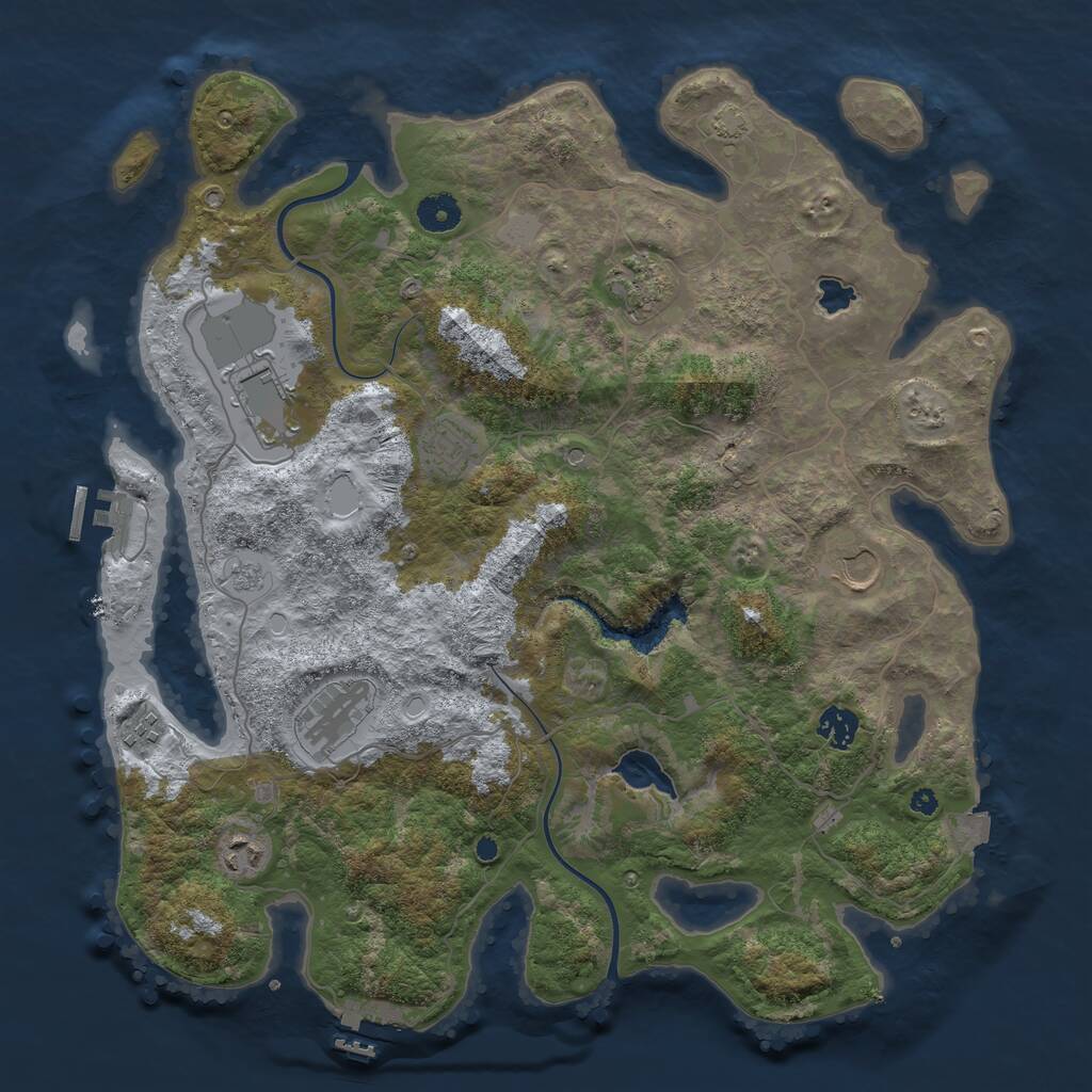 Rust Map: Procedural Map, Size: 4000, Seed: 235829865, 14 Monuments