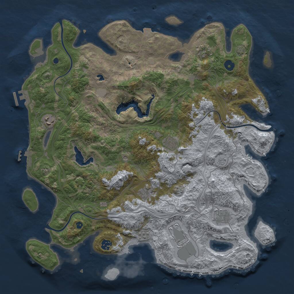 Rust Map: Procedural Map, Size: 4250, Seed: 410665681, 14 Monuments