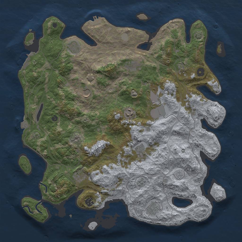 Rust Map: Procedural Map, Size: 4250, Seed: 410665681, 19 Monuments