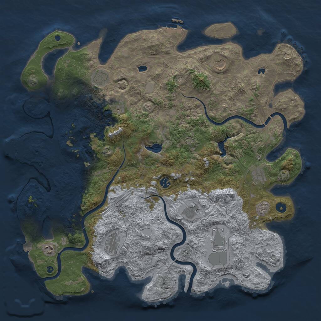 Rust Map: Procedural Map, Size: 4600, Seed: 2131553084, 17 Monuments
