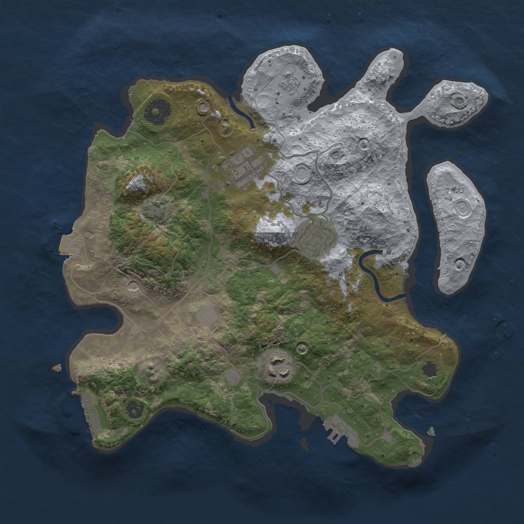 Rust Map: Procedural Map, Size: 3000, Seed: 30792, 11 Monuments